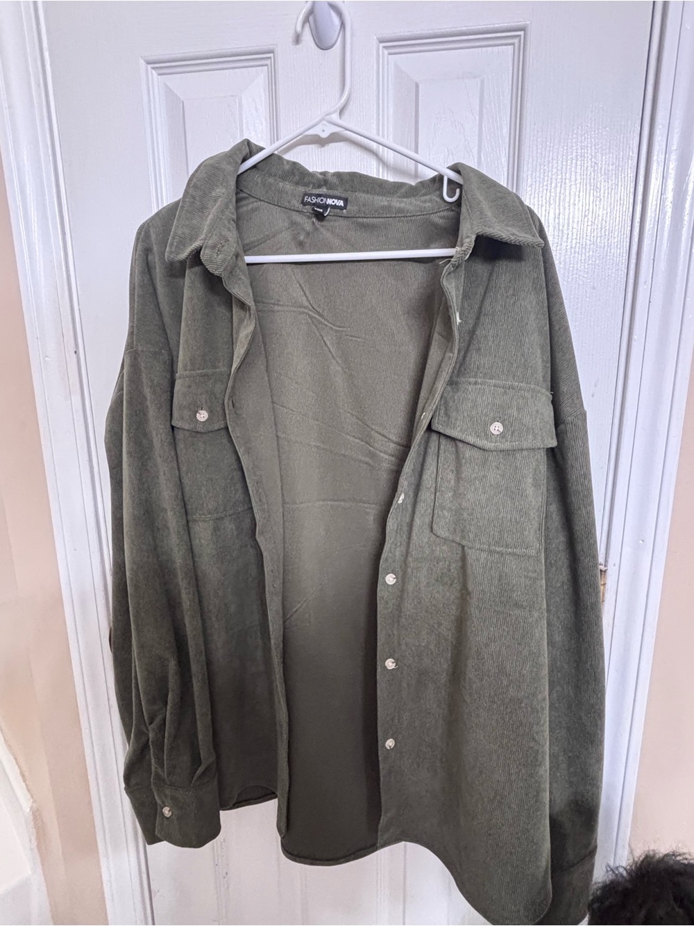 Fashion Nova womens Olive Green Button-Up Jacket